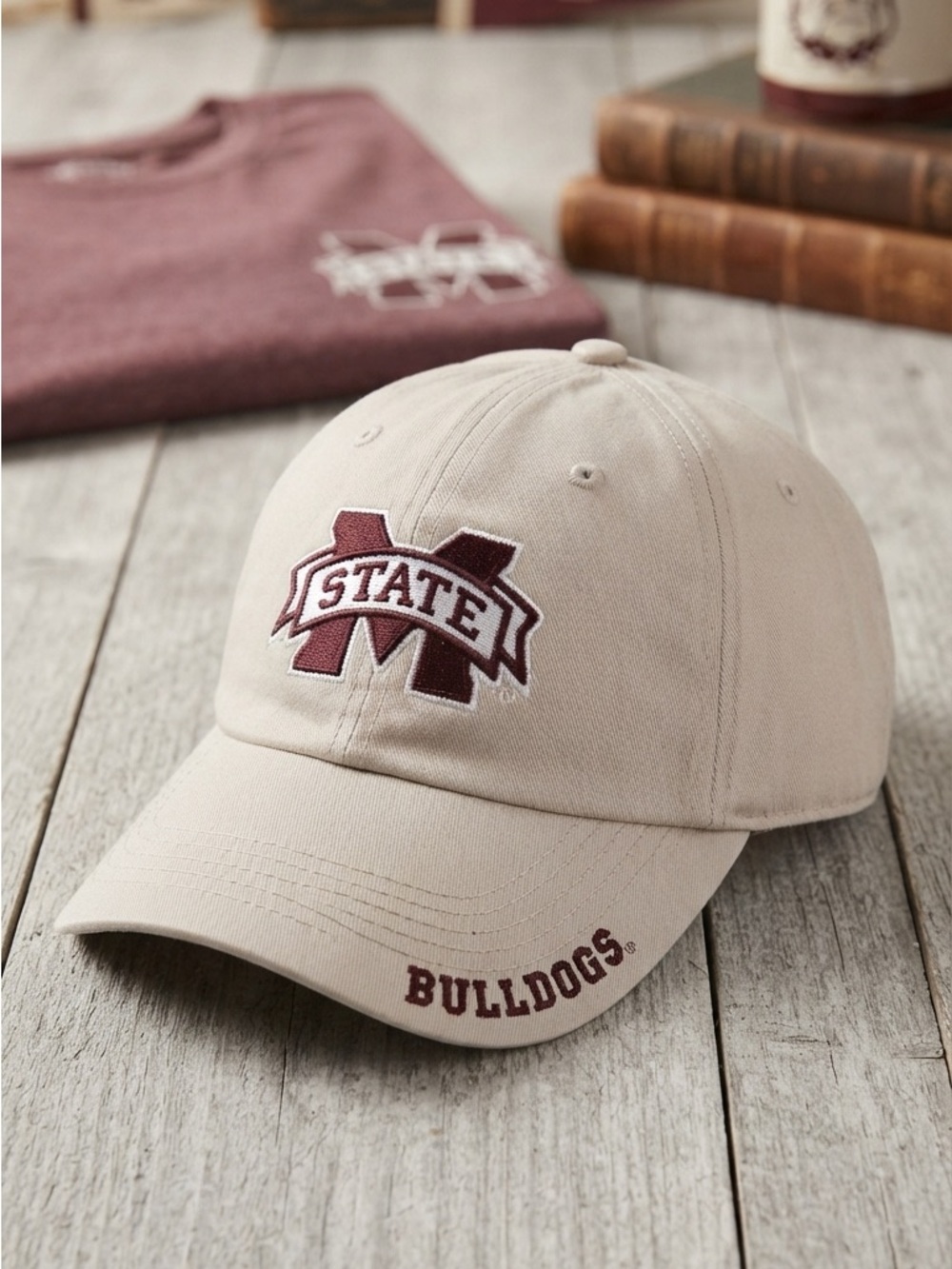 Bulldogs Embroidered Beige Baseball Cap